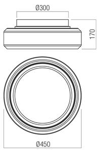 Redo 01-3590 - LED Плафониера SOLERA LED/36W/230V 45 см CRI 93 3000/4000K