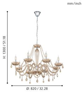 Eglo 39093 - Полилей BASILANO 8xE14/40W/230V
