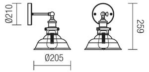 Redo 01-1026 - Стенна лампа SAVILLE 1xE27/42W/230V