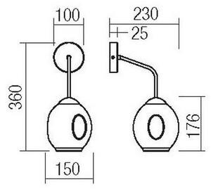 Redo 01-2618 - Аплик PIERCE 1xE27/42W/230V черен/опушен