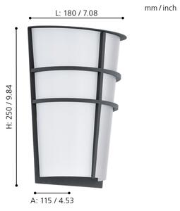 Eglo 94138 - LED външно стенно осветително тяло BREGANZO 2xLED/2,5W/230V IP44