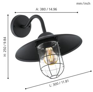 Eglo 94792 - Екстериорна лампа MELGOA 1xE27/60W/230V IP44