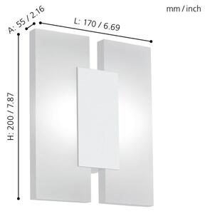 Eglo 96042 - LED Стенна лампа METRASS 2 2xLED/4,5W/230V