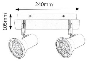 Rabalux 5498 - LED За баня Точково осветително тяло STEVE 2xGU10/50W/230V