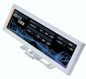 Дисплей за компютърна кутия Lian Li Universal Screen US88v1 SM088W, 8.8" 1920x480 60Hz IPS екран, ARGB ъглова подсветка, USB, бял