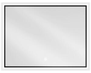 Mexen Erma осветено огледало за баня 80 x 60 см, LED 6000K, антиконденз, черна рамка - 9814-080-060-611-70