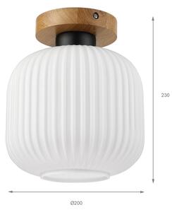 Плафон HARMA WOOD 1xE27/15W/230V дъб/бял, диаметър 20 см