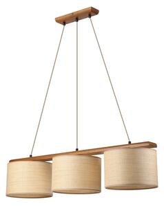Висящ полилей на кабел AIDA 3xE27/15W/230V, Ø 25 см, дъб/рафия