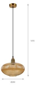 Полилей на кабел MILOU 1xE27/15W/230V златист/опушено бежово