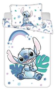 Бяло/синьо памучно детско спално бельо 135x100 cm Lilo and Stitch "Rainbow" – Jerry Fabrics