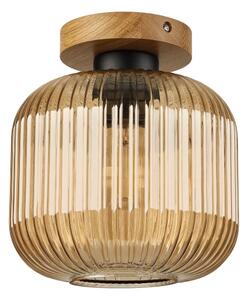 Плафон MILOU WOOD 1xE27/15W/230V дъб/опушено бежово диаметър 20 см