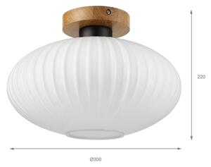 Плафон HARMA WOOD 1xE27/15W/230V дъб/бял Ø 30 см