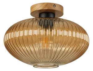 Таванно осветително тяло MILOU WOOD 1xE27/15W/230V дъб/димно бежово Ø 29 см