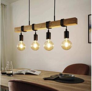 Eglo 33378 - LED Пендел TOWNSHEND 4xE27/4W/230V 2200K бежов/черен