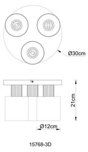 Globo 15768-3D - Плафон ALEIDIS 3xE27/25W/230V Ø 30 см