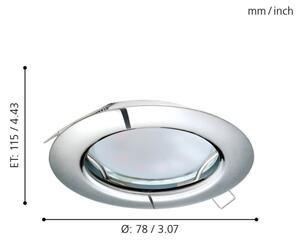 Eglo 94236 - Комплект от 3 вградени LED осветителни тела PENETO 3xGU10-LED/3W/230V
