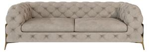 Сиво-бежов кадифен диван 225 cm Chelsea Bis – Ropez
