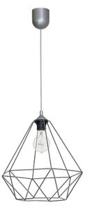 Висящ полилей BASKET 1xE27/60W/230V сив