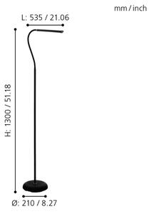 Eglo 96439 - LED Димируем лампион LAROA LED/4,5W/230V