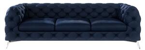 Тъмносин кадифен диван 243 cm Chelsea – Ropez