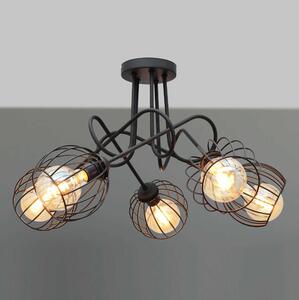 Повърхностен полилей OXFORD 5xE27/15W/230V черен