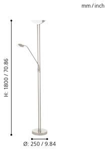 Eglo 93874 - LED лампа BAYA 1 LED/20W + LED/2,5W, мат хром, димируема