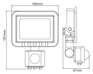 LED Рефлектор на сензор LED/30W/230V IP65