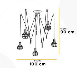 ONLI - Пендел ПАЯК 5xE27/15W/230V паяк черен