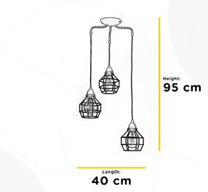 ONLI - Пендел ПАЯК 3xE27/15W/230V черен/кафяв