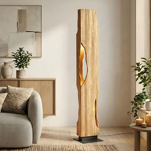 Lucande стояща лампа Tarry, дърво, височина 137 cm, 4 x E27, Дърво, Дневна/трапезария, Дървесина, Къща в провинцията / Рустик