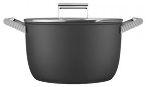 Тенджера SMEG CKFC2611BLM, 7.7 л, Ø26 см, Тефлоново покритие, До 250°C, Индукция, Черен