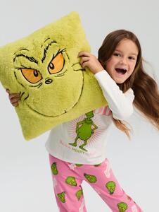 Sinsay - Декоративна пухкава възглавница с коледен мотив Grinch - жълтозелено