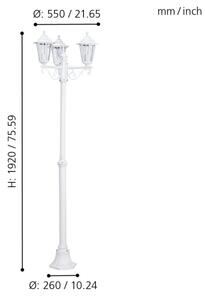 EGLO 22996 - Екстериорна лампа LATERNA 5 3xE27/60W/230V IP44