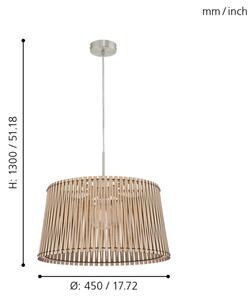 Eglo 96193 - Полилей SENDERO 1xE27/60W/230V