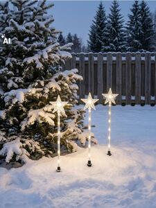 Sinsay - Комплект забиващи се LED градински лампи с мотив звезда 3 pack - бял