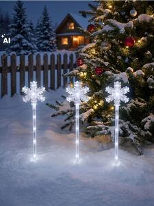 Sinsay - Комплект забиващи се LED градински лампи с мотив звезда 3 pack - кремав
