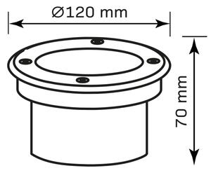 LED Лампа за алея MIVO LED/3W/230V Ø 12 см IP67 матов хром