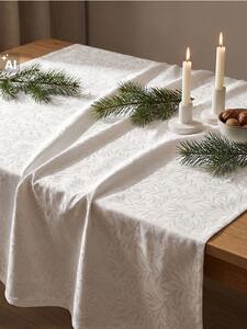 Sinsay - Коледна сатенена покривка за маса с жакардов десен - бял