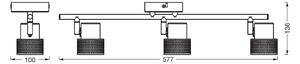OSRAM тавански прожектор CORK, черен, 3 спота GU10-LED 927 dim, Затъмняване, Черен, Дневна/трапезария, Метал