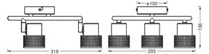 OSRAM тавански прожектор CORK SPIRAL бял 3-Spot GU10LED 927 dim, Затъмняване, Бял, Дневна/трапезария, Метал
