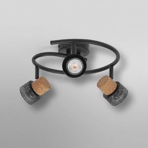 OSRAM тавански прожектор CORK SPIRAL черен 3-Spot GU10-LED 927, Затъмняване, Черен, Дневна/трапезария, Метал