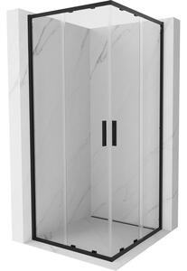 Mexen Exo-S Duo Квадратна плъзгаща душ кабина 80 x 80 см, прозрачна, черна