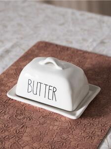 Sinsay - Керамична масленица с надпис Butter - бял