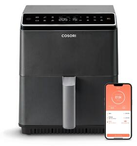 Фритюрник с горещ въздух Cosori Dual Blaze CAF-P681S, 6.4L, Черен