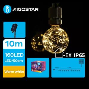 Aigostar - LED Соларни коледни лампички 20xLED/8 функции 11,5 м IP65 топло бял