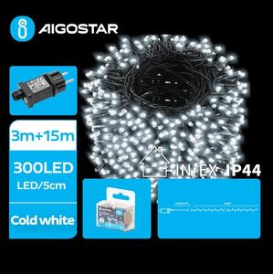 Aigostar - LED външна гирлянда 300 LED / 8 режима, 18 m, IP44, студено бяло