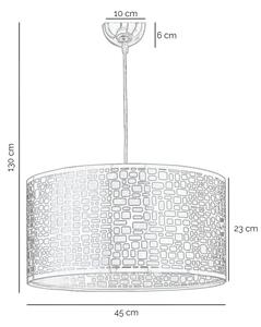 ONLI - Пендел BRUCE 1xE27/15W/230V Ø 45 cm матов хром