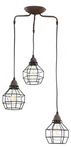 ONLI - Пендел ПАЯК 3xE27/15W/230V черен/кафяв