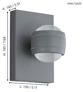 Eglo 94796 - LED Екстериорна лампа SESIMBA 2xLED/3,7W/230V IP44