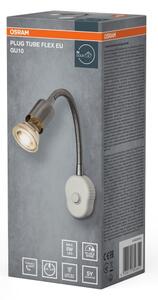 Osram - Гъвкава стенна лампа PLUG TUBE FLEX 1xGU10/5W/230V матов хром/бяла